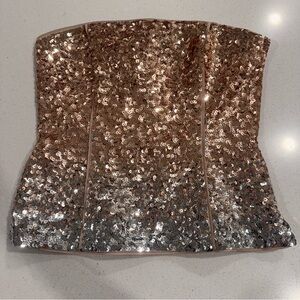 White House Black Market Metallic Sequin Top